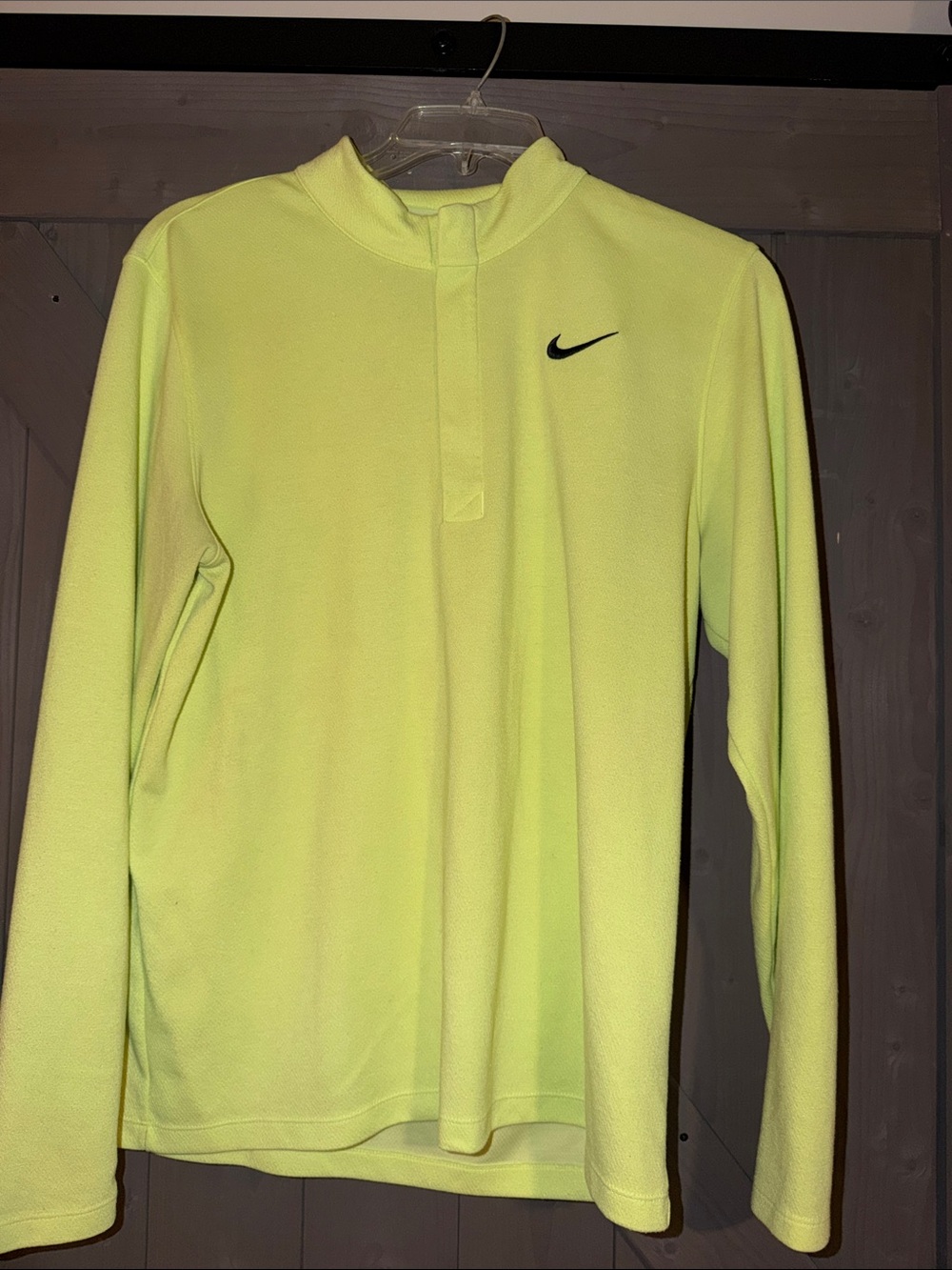 Nike Men’s Neon Yellow Quarter-Zip Pullover Sweater